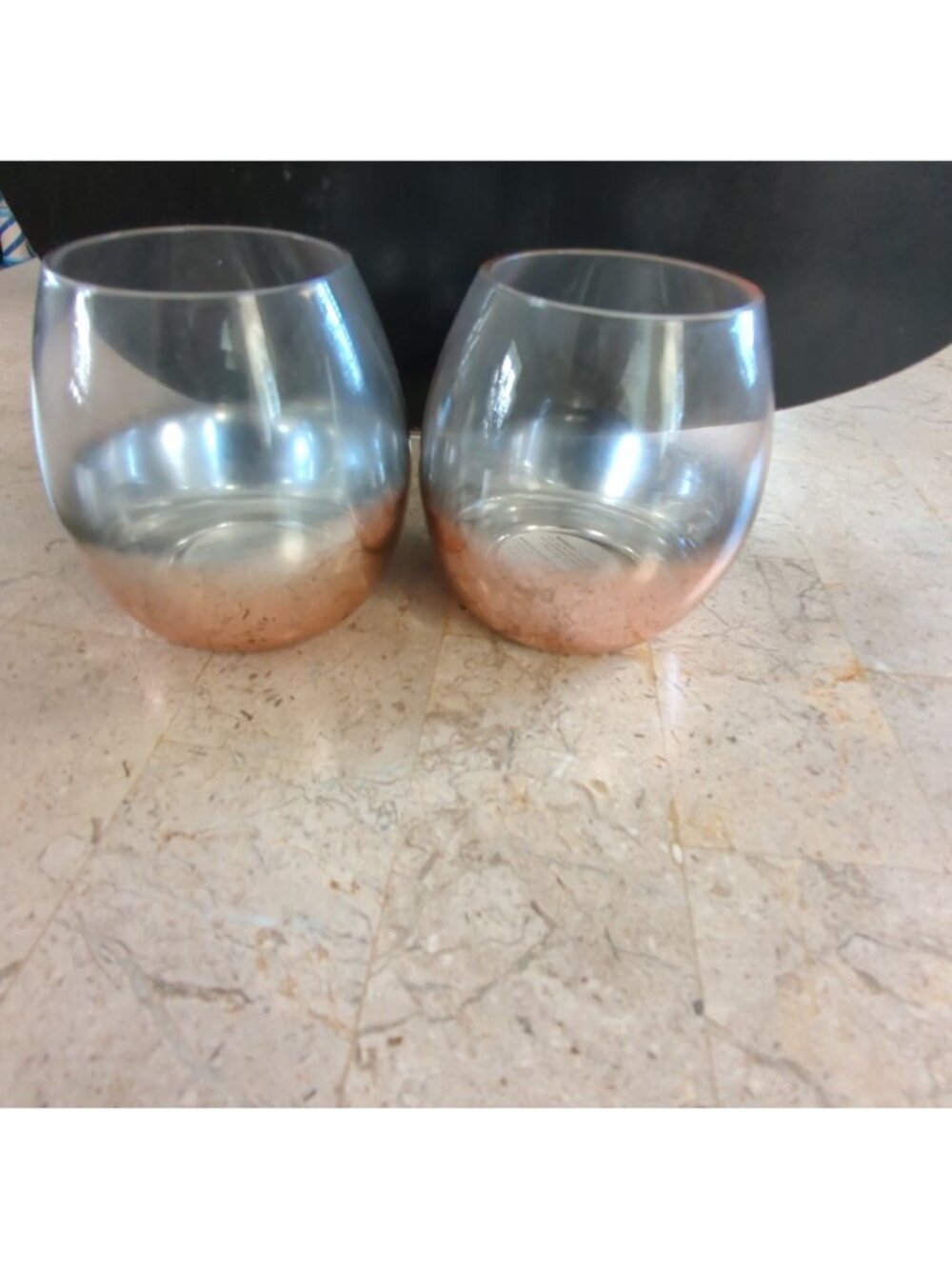 Pottery Barn Monique Lhuillier Rose Gold Votives Set Of 2 Home Decor-lp
